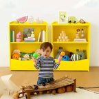 Étagère GustoWave pour Livres d'Enfants, Meuble de Rangement 3 Niveaux en Bois pour Jouets, Armoire de Rangement en Bois pour Jouets, Armoire de Rangement de 24 L, Idéale pour Chambre d'Enfant, Salle de Jeux, Couloir