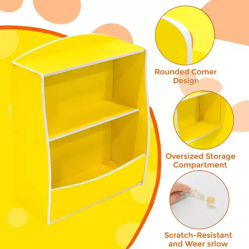 Étagère GustoWave pour Livres d'Enfants, Meuble de Rangement 3 Niveaux en Bois pour Jouets, Armoire de Rangement en Bois pour Jouets, Armoire de Rangement de 24 L, Idéale pour Chambre d'Enfant, Salle de Jeux, Couloir