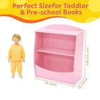 Étagère GustoWave pour Livres d'Enfants, Meuble de Rangement 3 Niveaux en Bois pour Jouets, Armoire de Rangement en Bois pour Jouets, Armoire de Rangement de 24 L, Idéale pour Chambre d'Enfant, Salle de Jeux, Couloir
