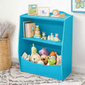 GustoWave Kids Bookshelf, 3-Tier Wood Toy Storage Cubby,Wood Toy Storage Cabinet,24 L Storage Cabinet, Fit for Children's Room, Playroom, Hallway