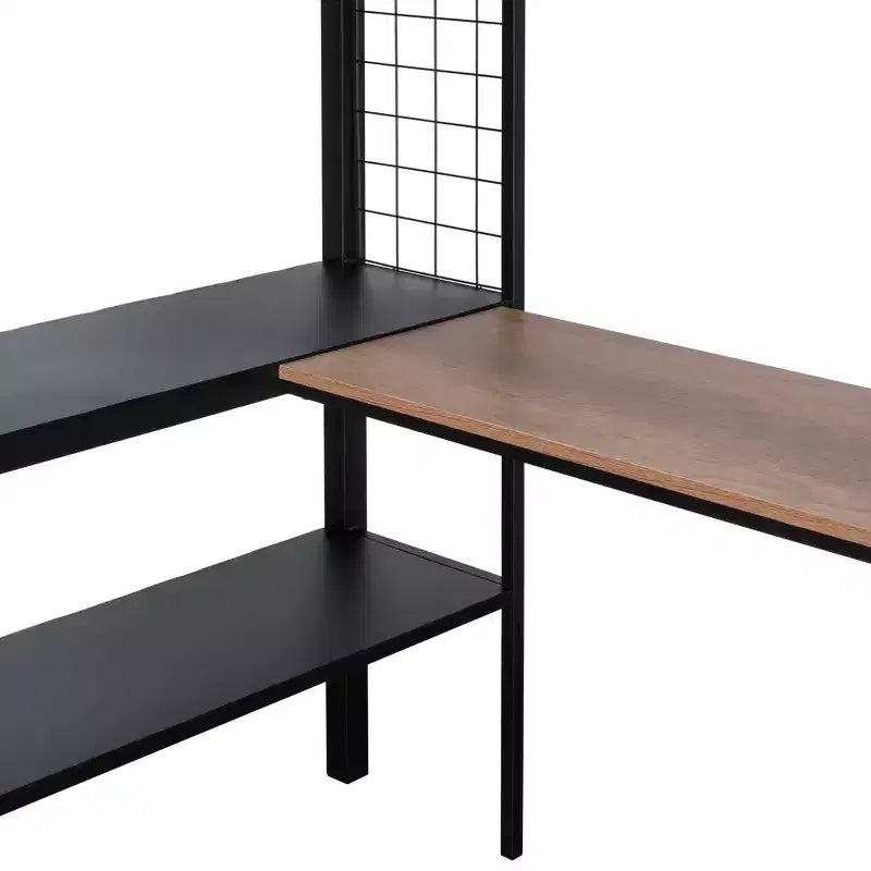 Bellemave Lit mezzanine complet en métal avec bureau / Cadre de lit en métal robuste / Lattes en bois silencieuses / Garde-corps en textilène confortableConvient aux adolescents