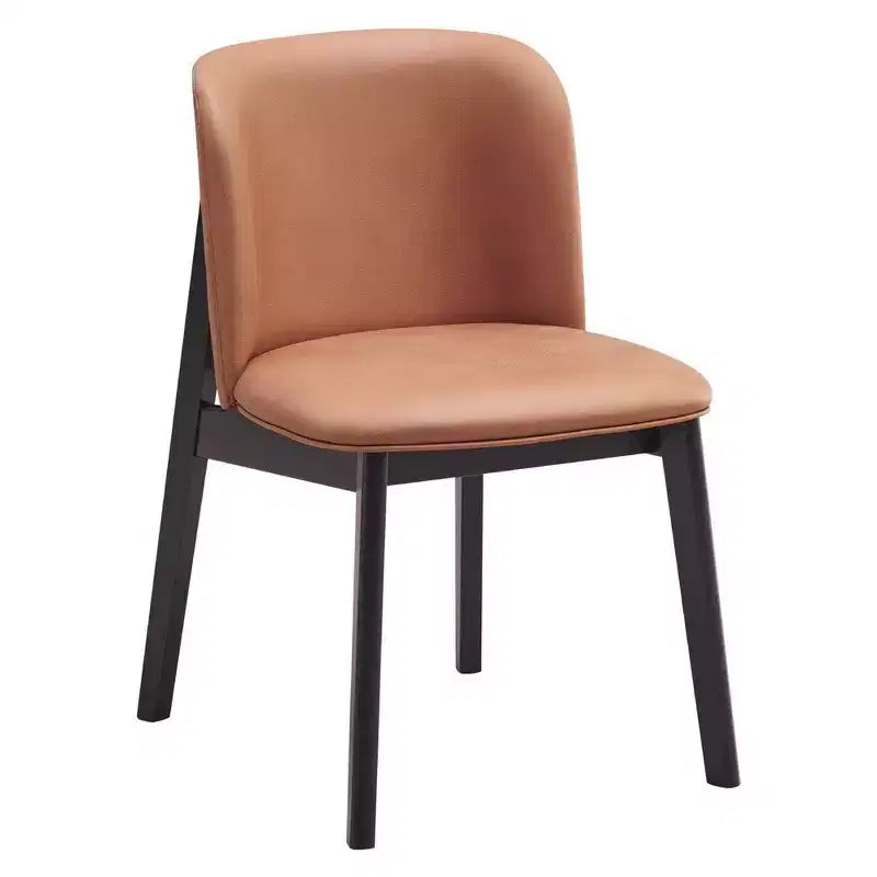 Lot de 2 chaises de salle à manger Royal Hampton de 22 po, ergonomiques, tissu marron, noir