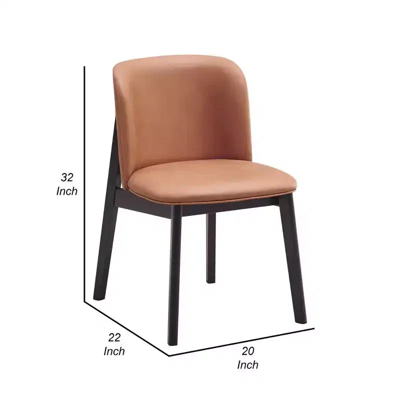 Lot de 2 chaises de salle à manger Royal Hampton de 22 po, ergonomiques, tissu marron, noir