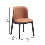 Lot de 2 chaises de salle à manger Royal Hampton de 22 po, ergonomiques, tissu marron, noir