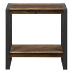 Table d'appoint moderne Okak avec pieds en boucle, table d'extrémité avec étagère de rangement inférieure et plateau épais, table de canapé pour salon