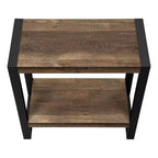 Table d'appoint moderne Okak avec pieds en boucle, table d'extrémité avec étagère de rangement inférieure et plateau épais, table de canapé pour salon