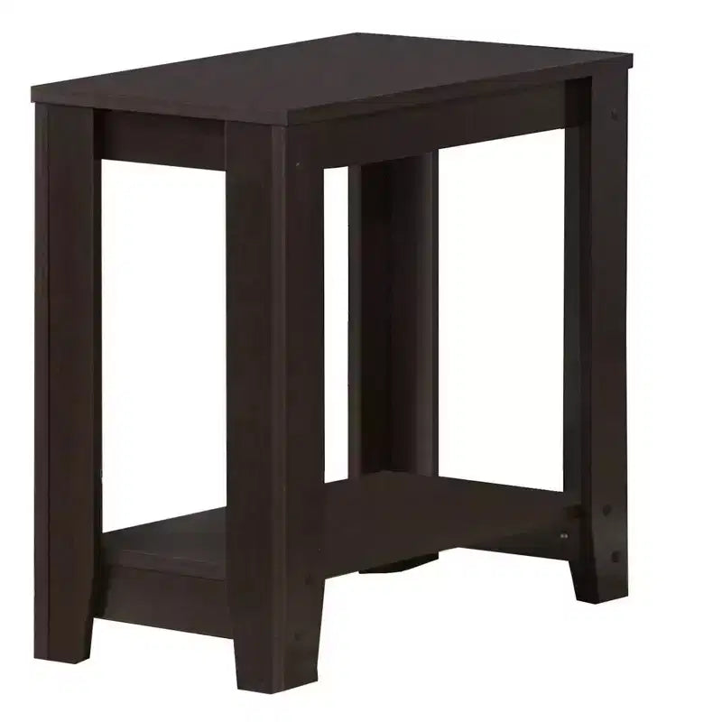 Table d'appoint moderne Okak avec pieds en boucle, table d'extrémité avec étagère de rangement inférieure et plateau épais, table de canapé pour salon