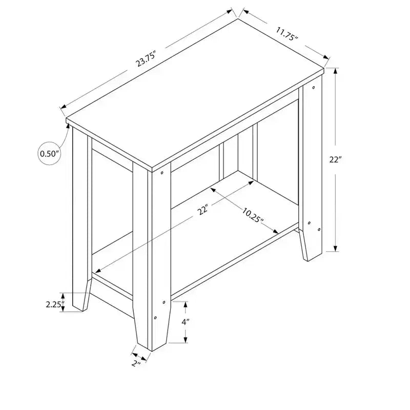 Table d'appoint moderne Okak avec pieds en boucle, table d'extrémité avec étagère de rangement inférieure et plateau épais, table de canapé pour salon