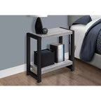 Table d'appoint moderne Okak avec pieds en boucle, table d'extrémité avec étagère de rangement inférieure et plateau épais, table de canapé pour salon