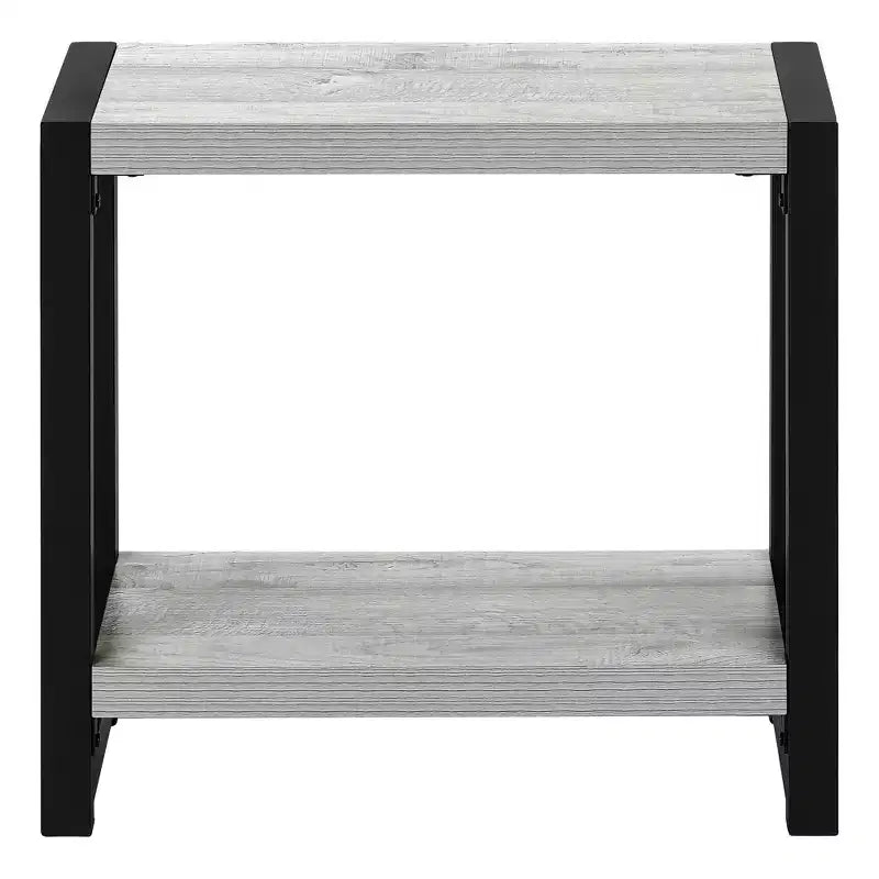 Table d'appoint moderne Okak avec pieds en boucle, table d'extrémité avec étagère de rangement inférieure et plateau épais, table de canapé pour salon