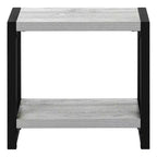 Table d'appoint moderne Okak avec pieds en boucle, table d'extrémité avec étagère de rangement inférieure et plateau épais, table de canapé pour salon
