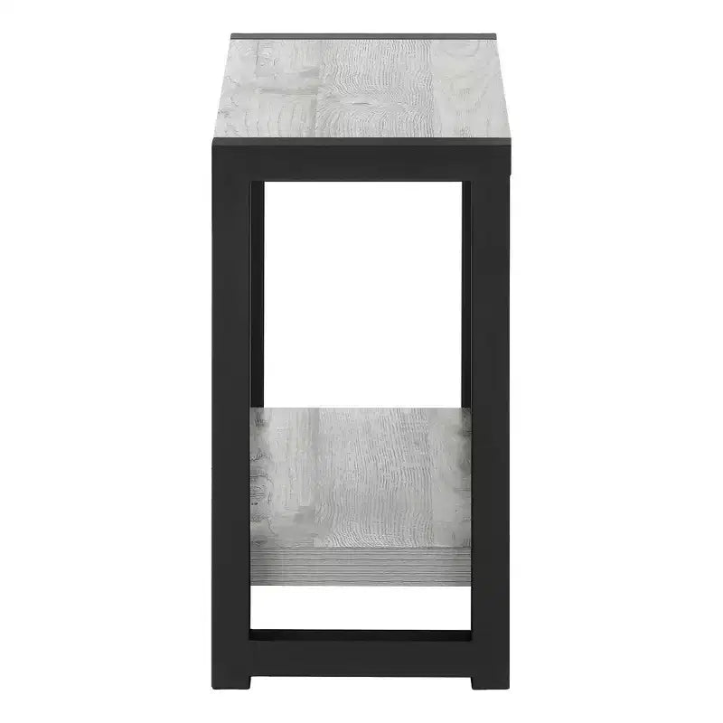 Table d'appoint moderne Okak avec pieds en boucle, table d'extrémité avec étagère de rangement inférieure et plateau épais, table de canapé pour salon