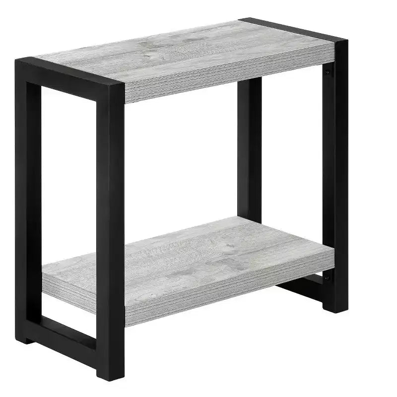 Table d'appoint moderne Okak avec pieds en boucle, table d'extrémité avec étagère de rangement inférieure et plateau épais, table de canapé pour salon