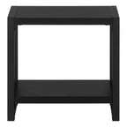 Table d'appoint moderne Okak avec pieds en boucle, table d'extrémité avec étagère de rangement inférieure et plateau épais, table de canapé pour salon