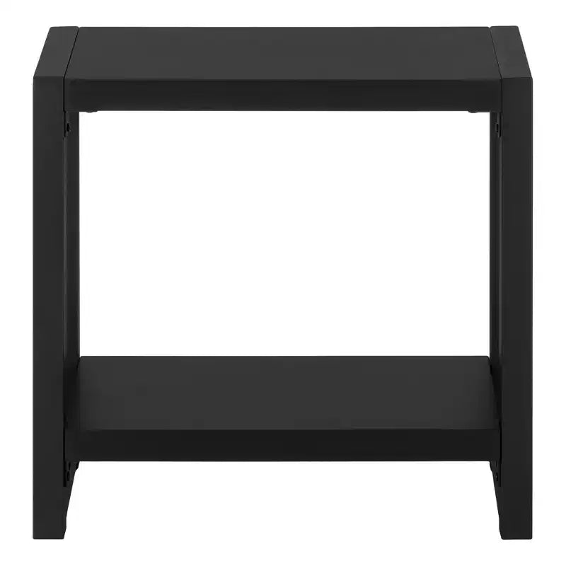 Table d'appoint moderne Okak avec pieds en boucle, table d'extrémité avec étagère de rangement inférieure et plateau épais, table de canapé pour salon