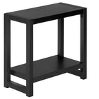 Table d'appoint moderne Okak avec pieds en boucle, table d'extrémité avec étagère de rangement inférieure et plateau épais, table de canapé pour salon