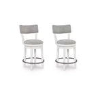 Signature Design by Ashley Robbinsdale Upholstered Swivel Barstool, Set of 2, Antique White