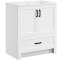 Yaheetech 34inch Tall Modern Freestanding Bathroom Vanity with Sink, White