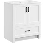Yaheetech 34inch Tall Modern Freestanding Bathroom Vanity with Sink, White