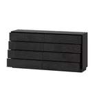 Commode moderne Famapy à 8 tiroirs avec éclairage de base LED, finition brillante et polyvalence multi-pièces, Meuble de rangement, Organisateur élégant pour la maison