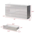 Commode moderne Famapy à 8 tiroirs avec éclairage de base LED, finition brillante et polyvalence multi-pièces, Meuble de rangement, Organisateur élégant pour la maison