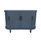 Buffet moderne en bois courbé, Meuble console à 4 portes avec étagères réglables, Rangement décoratif pour bar à café ou entrée