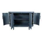 Buffet moderne en bois courbé, Meuble console à 4 portes avec étagères réglables, Rangement décoratif pour bar à café ou entrée