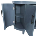 Buffet moderne en bois courbé, Meuble console à 4 portes avec étagères réglables, Rangement décoratif pour bar à café ou entrée
