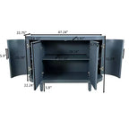 Buffet moderne en bois courbé, Meuble console à 4 portes avec étagères réglables, Rangement décoratif pour bar à café ou entrée