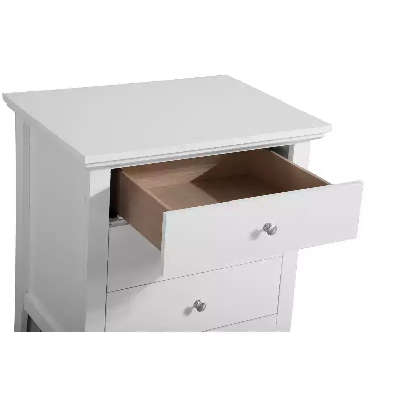 Table de chevet blanche élégante et décontractée