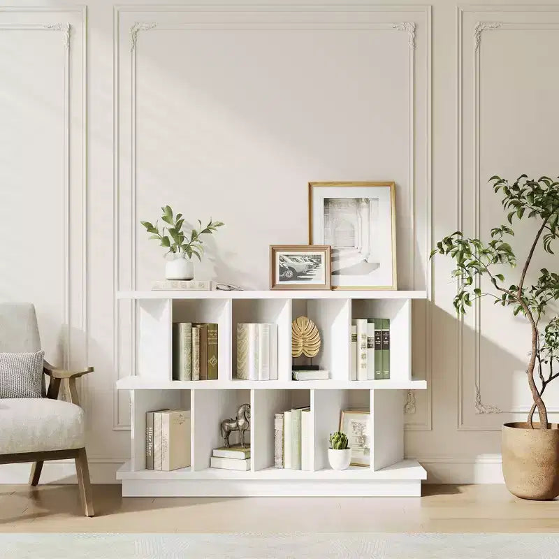 Étagère de rangement à 8 cases, meuble ouvert avec 10 panneaux