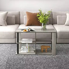 Table basse HOMLUX à 3 niveaux avec étagères ouvertes Petite table d'appoint pour salon et chambre à coucher