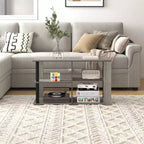Table basse HOMLUX à 3 niveaux avec étagères ouvertes Petite table d'appoint pour salon et chambre à coucher