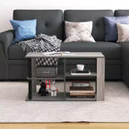 Table basse HOMLUX à 3 niveaux avec étagères ouvertes Petite table d'appoint pour salon et chambre à coucher