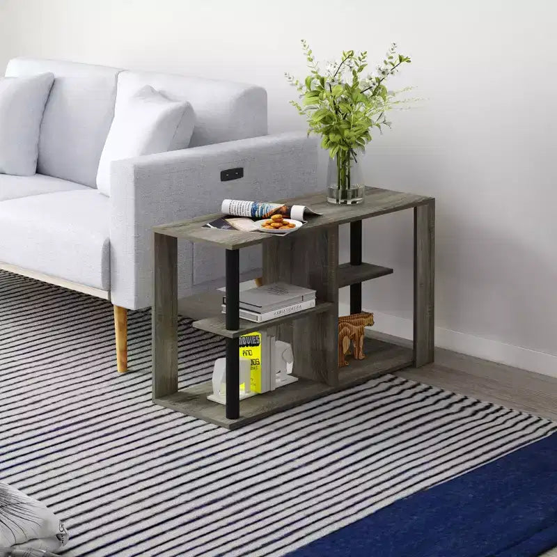 Table basse HOMLUX à 3 niveaux avec étagères ouvertes Petite table d'appoint pour salon et chambre à coucher