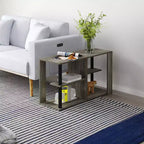 Table basse HOMLUX à 3 niveaux avec étagères ouvertes Petite table d'appoint pour salon et chambre à coucher