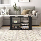 Table basse HOMLUX à 3 niveaux avec étagères ouvertes Petite table d'appoint pour salon et chambre à coucher