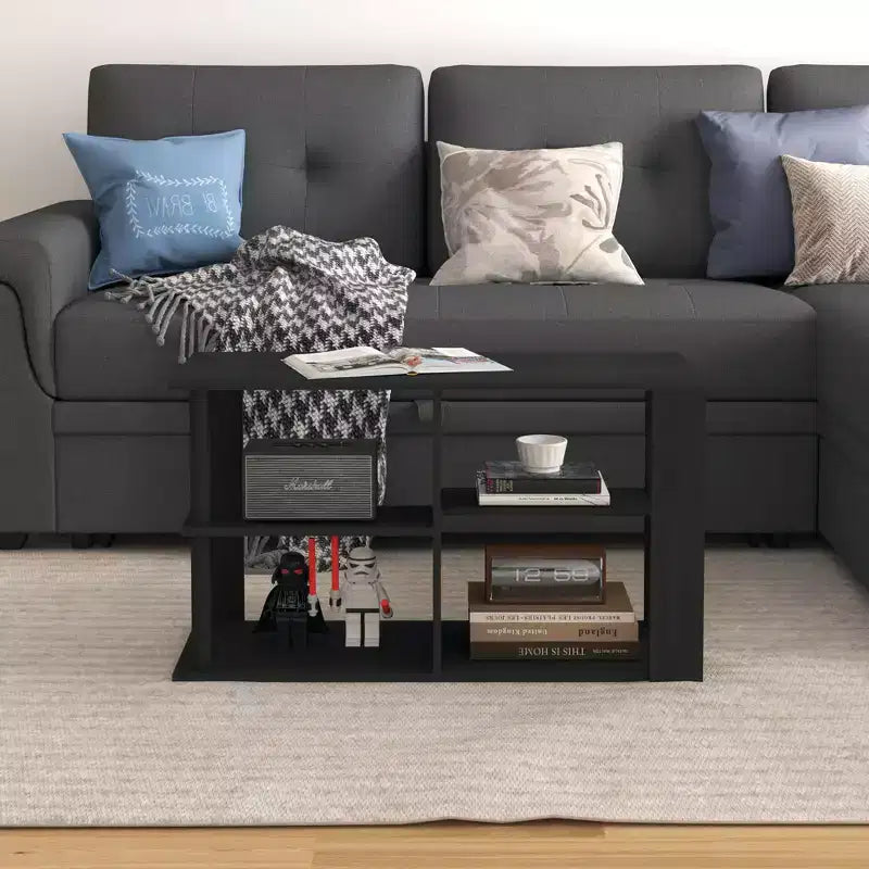 Table basse HOMLUX à 3 niveaux avec étagères ouvertes Petite table d'appoint pour salon et chambre à coucher