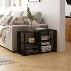 Table basse HOMLUX à 3 niveaux avec étagères ouvertes Petite table d'appoint pour salon et chambre à coucher