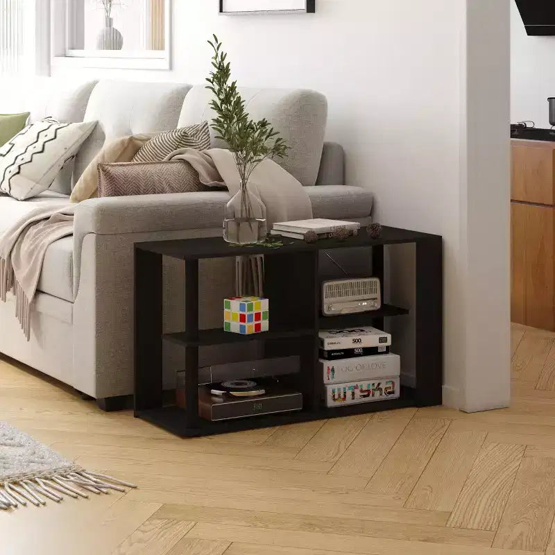 Table basse HOMLUX à 3 niveaux avec étagères ouvertes Petite table d'appoint pour salon et chambre à coucher