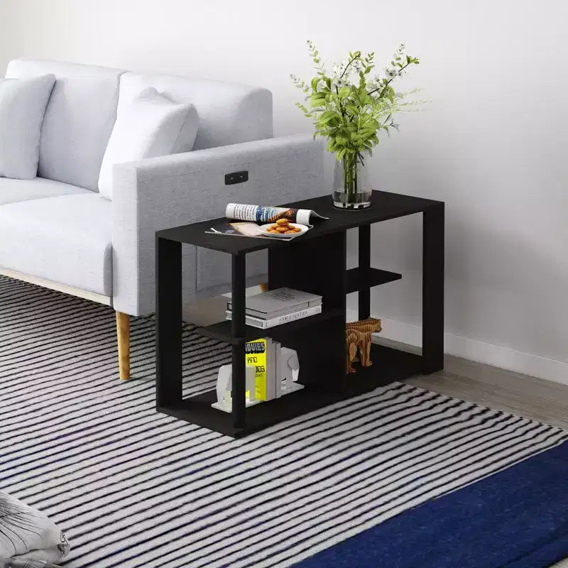 Table basse HOMLUX à 3 niveaux avec étagères ouvertes Petite table d'appoint pour salon et chambre à coucher
