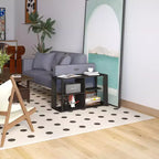 Table basse HOMLUX à 3 niveaux avec étagères ouvertes Petite table d'appoint pour salon et chambre à coucher