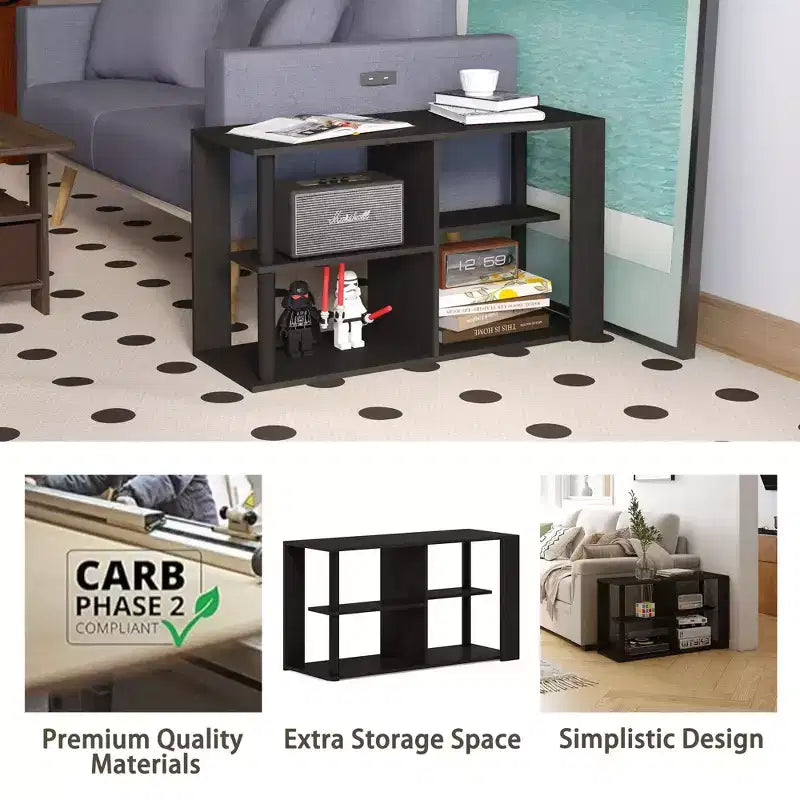 Table basse HOMLUX à 3 niveaux avec étagères ouvertes Petite table d'appoint pour salon et chambre à coucher