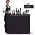 VINGLI 45 Commercial Grade Portable Bar Table for Events, Mobile Bartending Station, Outdoor Indoor Pop Up Bar Table with Skirt