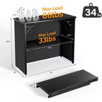 VINGLI 45 Table de bar portable de qualité commerciale pour événements, station de bar mobile, table de bar pop-up extérieure intérieure avec jupe