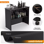 VINGLI 45 Table de bar portable de qualité commerciale pour événements, station de bar mobile, table de bar pop-up extérieure intérieure avec jupe