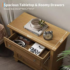 Commode moderne à 3 tiroirs, meuble de rangement en bois avec élégantes poignées métalliques, commode compacte pour chambre à coucher, salon, entrée, couloir
