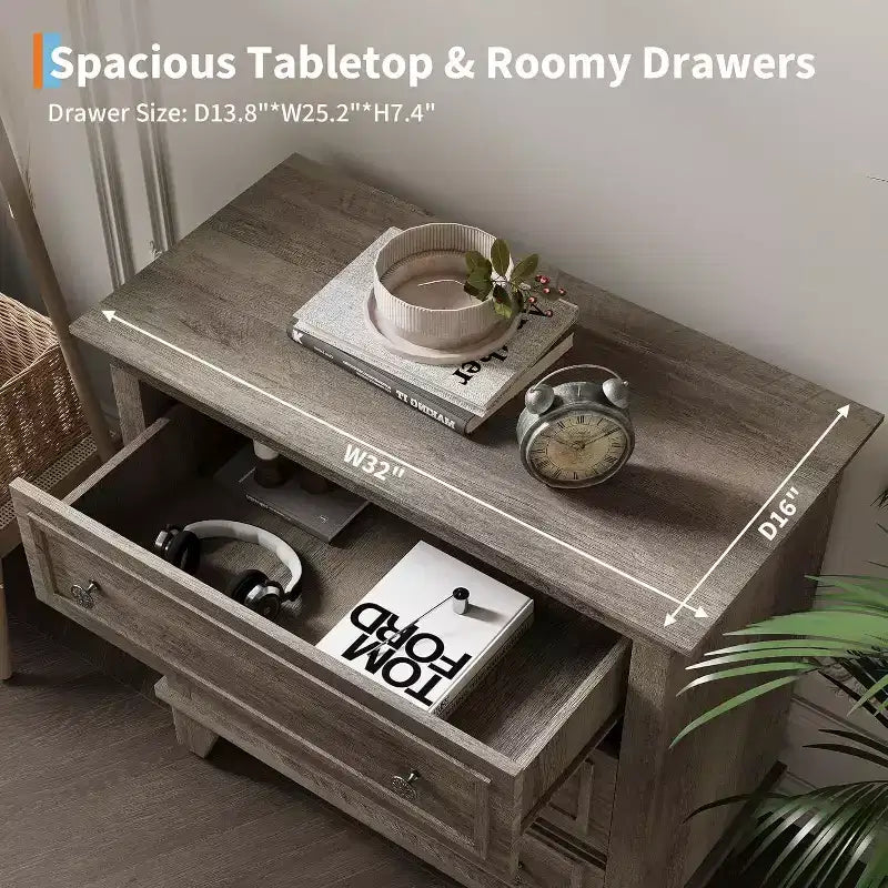 Commode moderne à 3 tiroirs, meuble de rangement en bois avec élégantes poignées métalliques, commode compacte pour chambre à coucher, salon, entrée, couloir