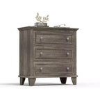 Commode moderne à 3 tiroirs, meuble de rangement en bois avec élégantes poignées métalliques, commode compacte pour chambre à coucher, salon, entrée, couloir