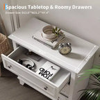 Commode moderne à 3 tiroirs, meuble de rangement en bois avec élégantes poignées métalliques, commode compacte pour chambre à coucher, salon, entrée, couloir